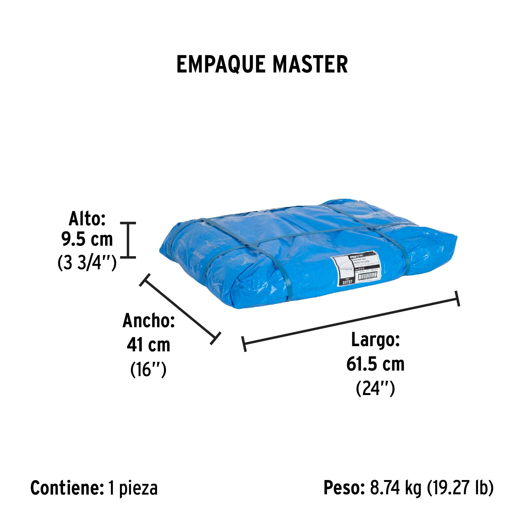 Lona 6 x 12 m, azul, Pretul