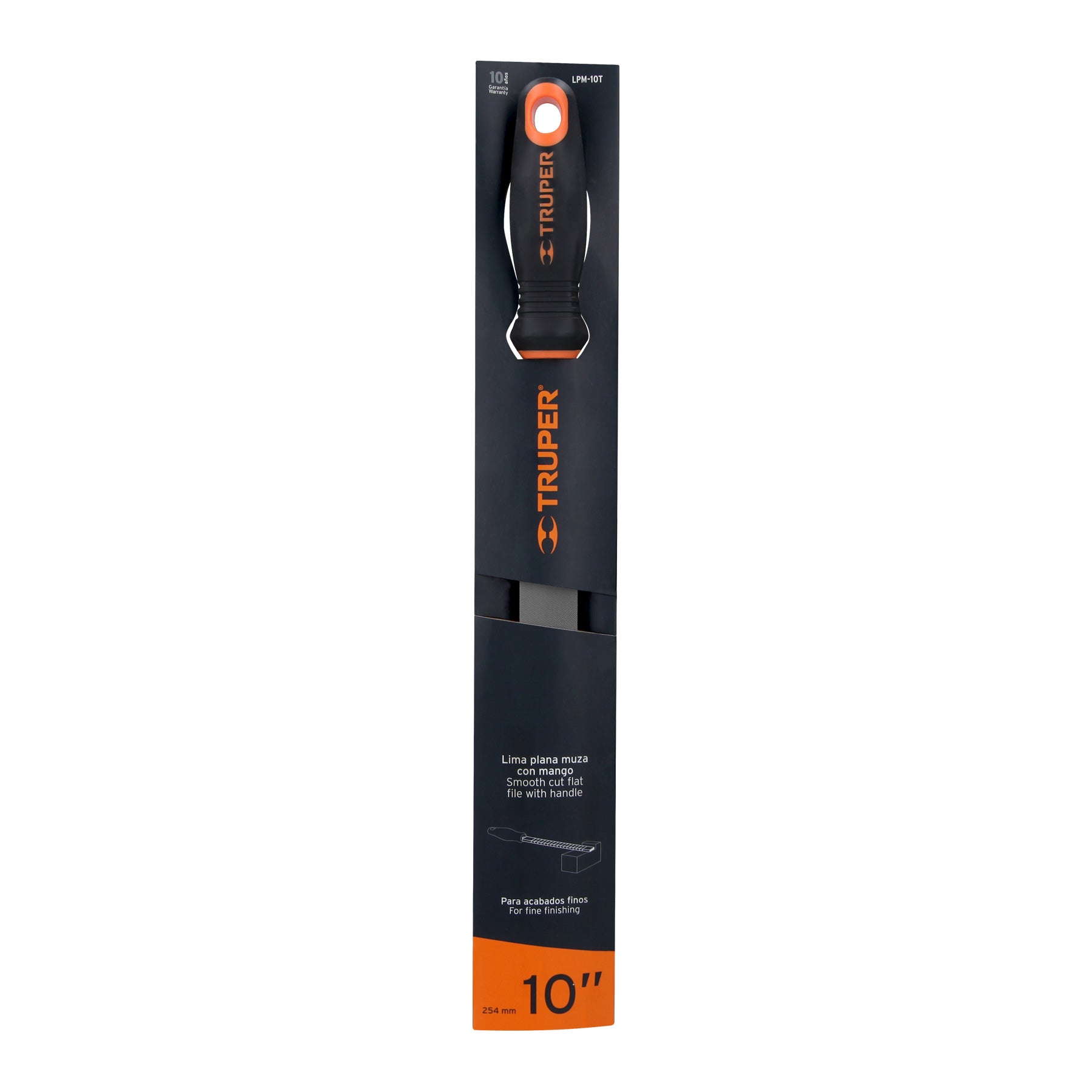 Lima plana muza 10" con mango doble inyección