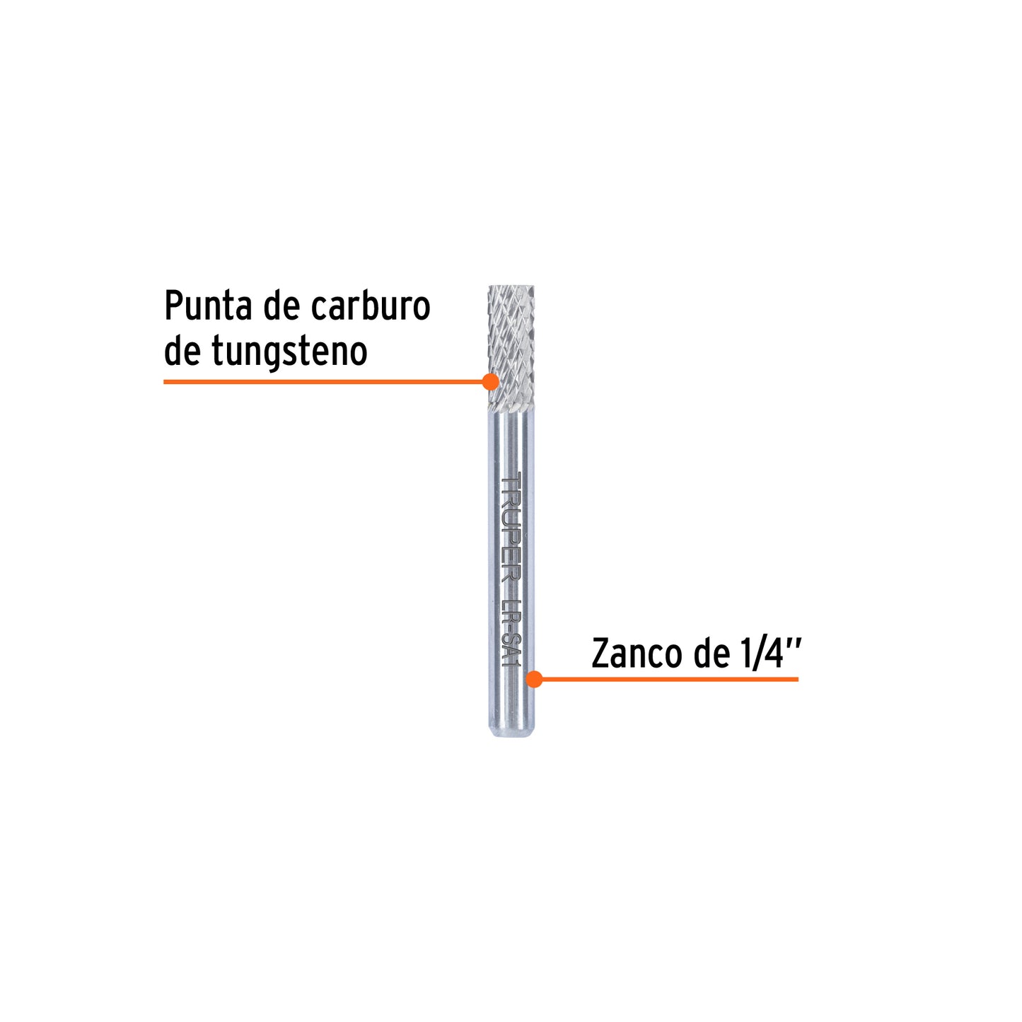 Lima rotativa cilindrica 1/4, SA-1, TRUPER