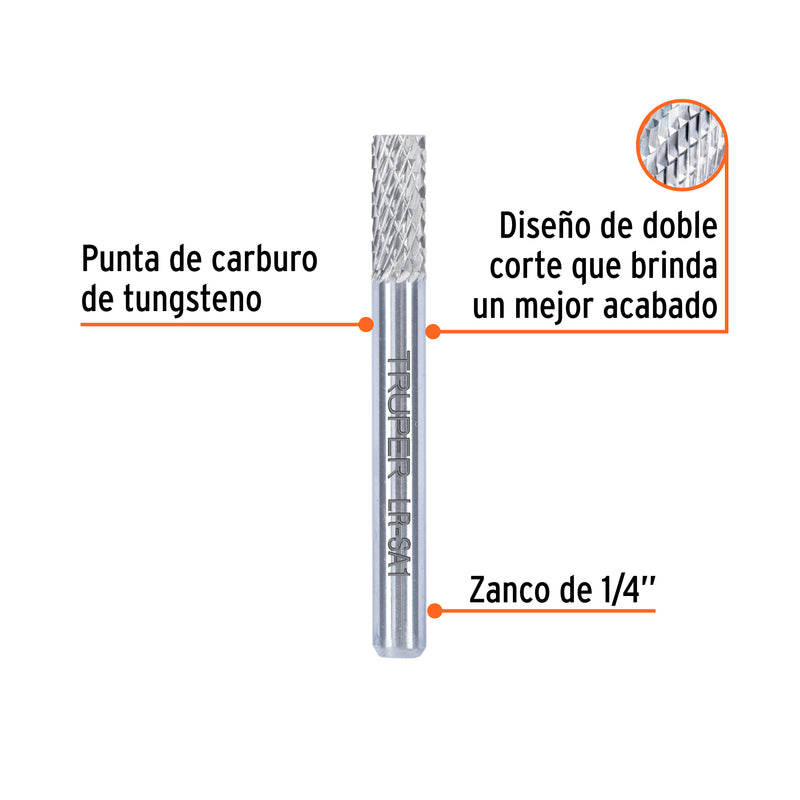 Lima rotativa cilindrica 1/4, SA-1, TRUPER