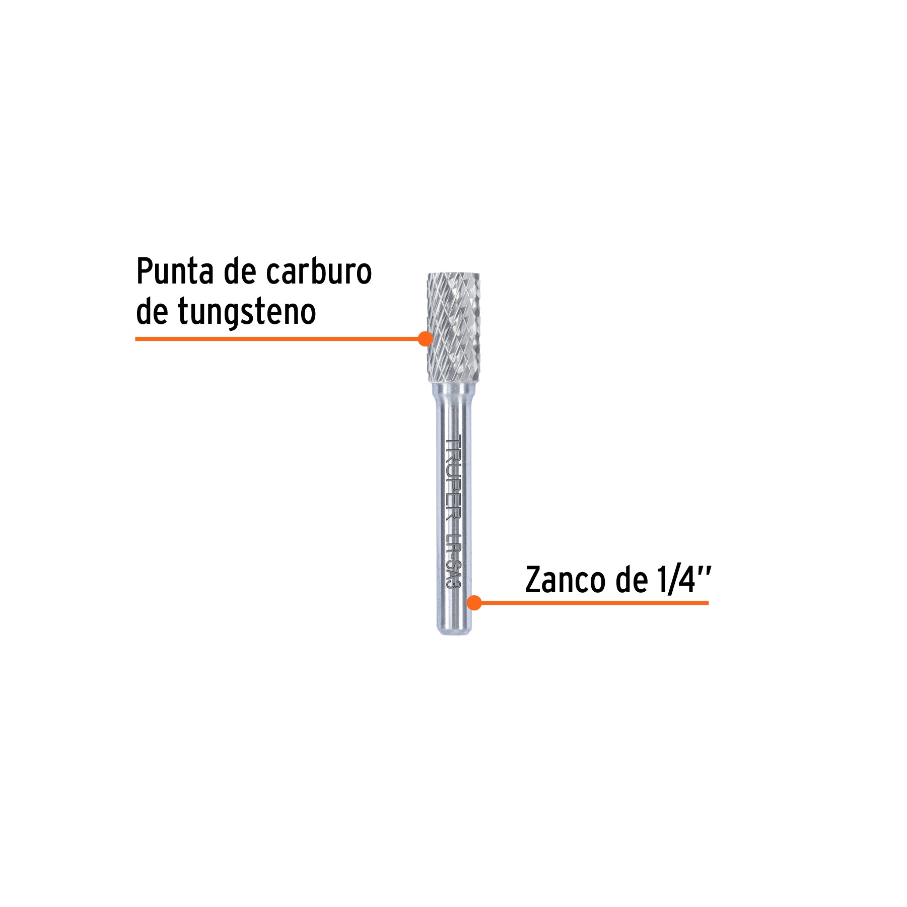 Lima rotativa cilindrica 3/8, SA-3, TRUPER