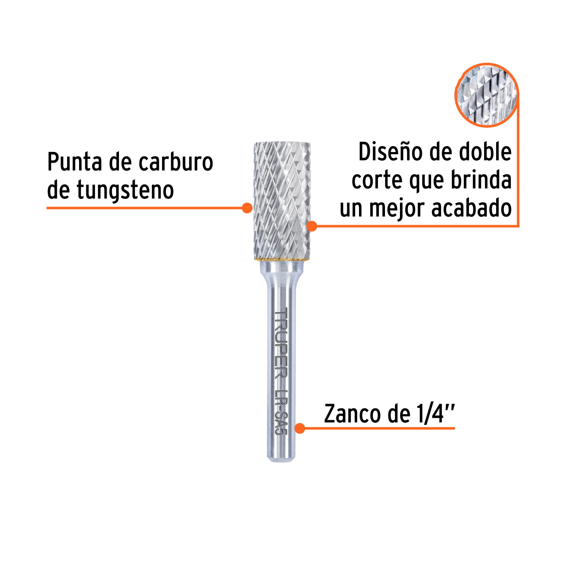 Lima rotativa cilindrica 1/2, SA-5, TRUPER