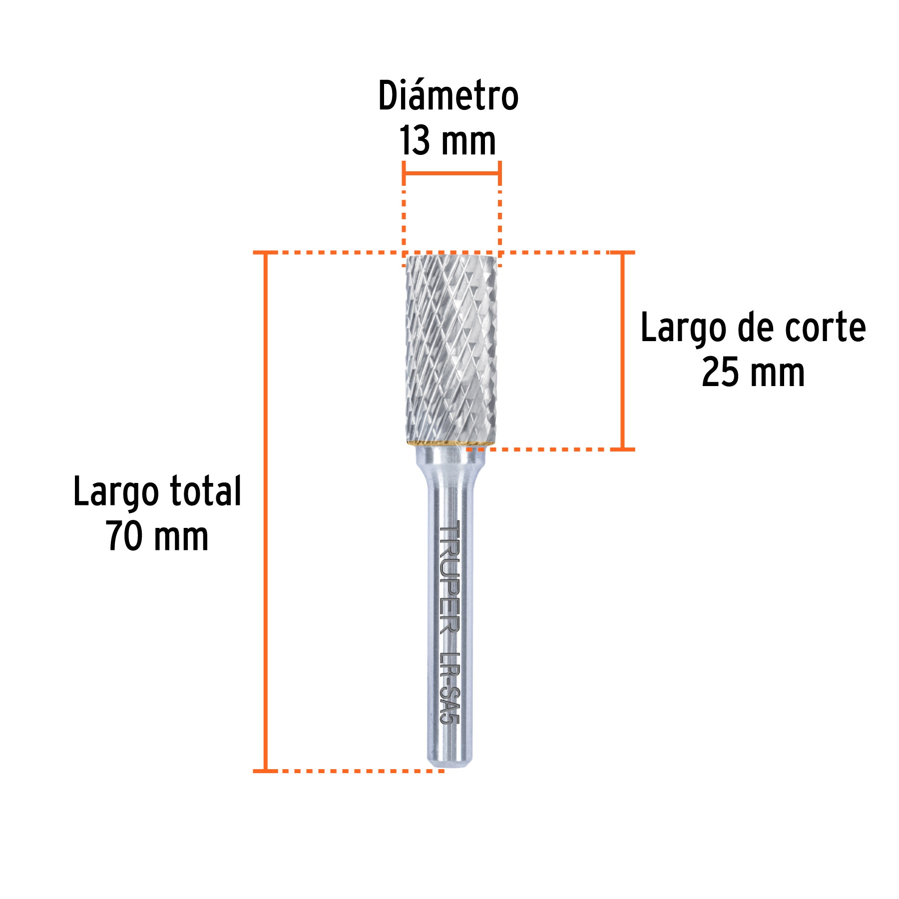 Lima rotativa cilindrica 1/2, SA-5, TRUPER