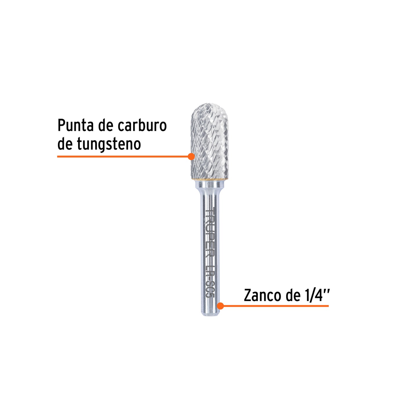 Lima rotativa cilindrica punta redonda 1/2, SC-5, TRUPER