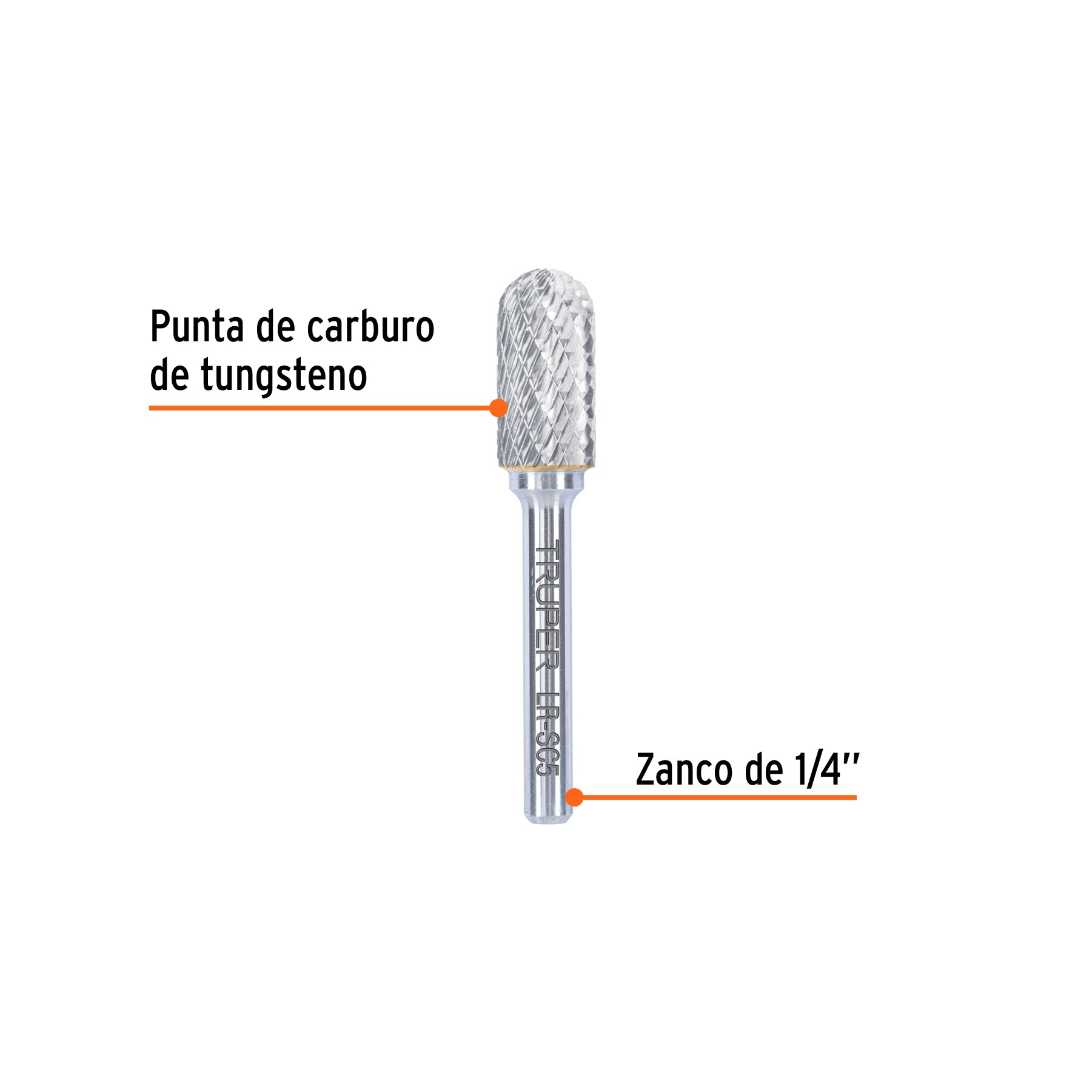 Lima rotativa cilindrica punta redonda 1/2, SC-5, TRUPER