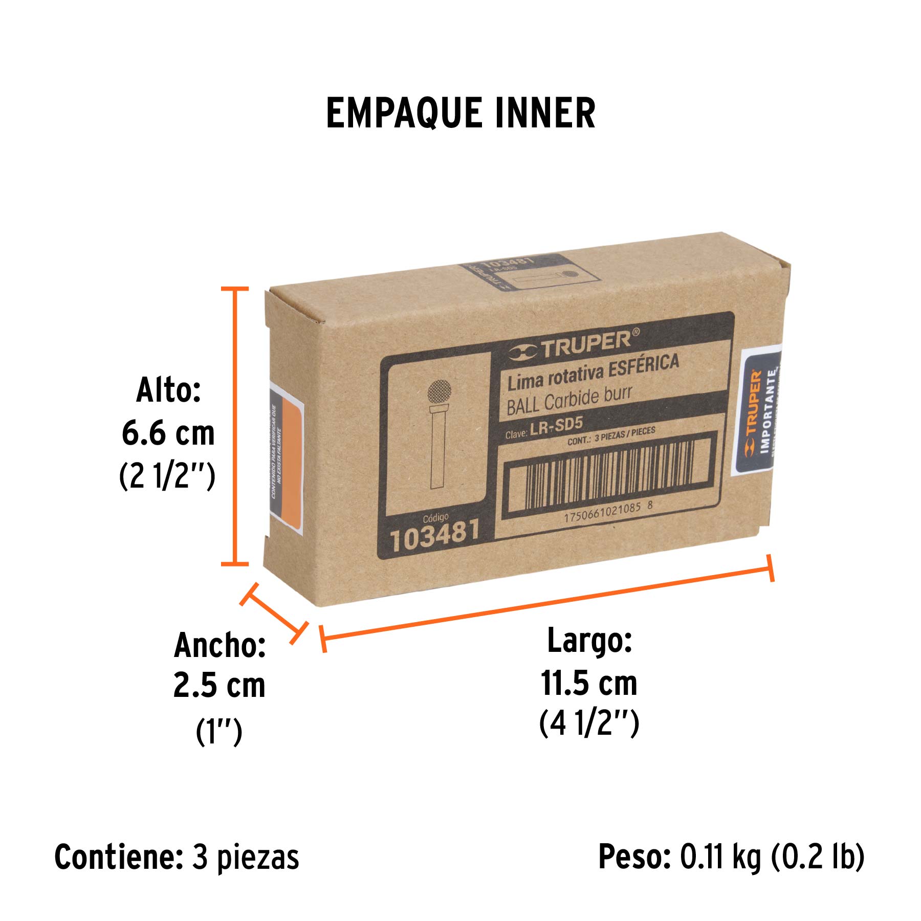 Lima rotativa esférica 1/2, SD-5, TRUPER