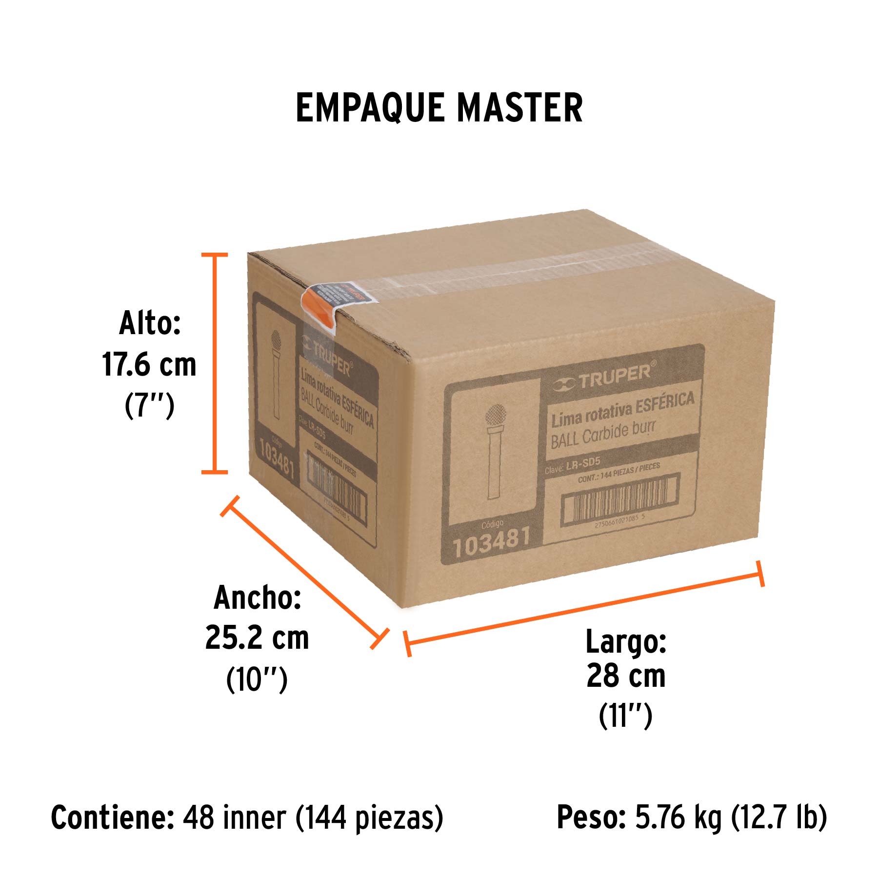 Lima rotativa esférica 1/2, SD-5, TRUPER