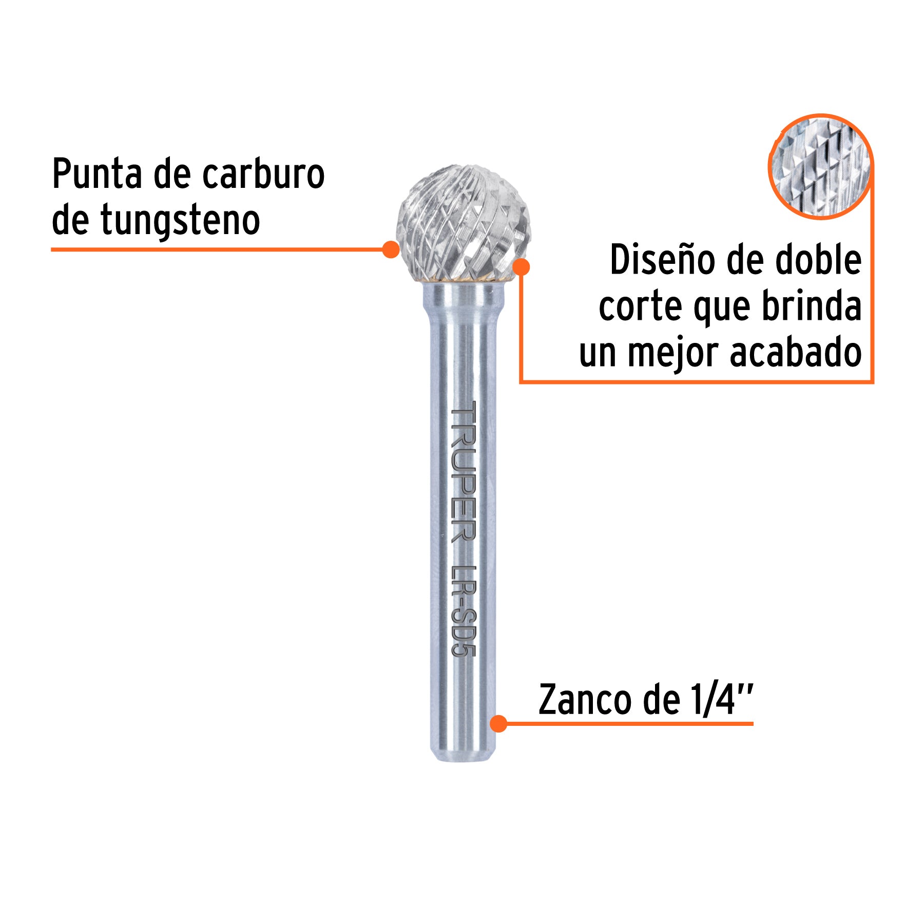 Lima rotativa esférica 1/2, SD-5, TRUPER