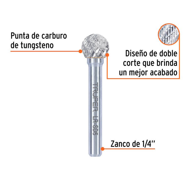Lima rotativa esférica 1/2, SD-5, TRUPER