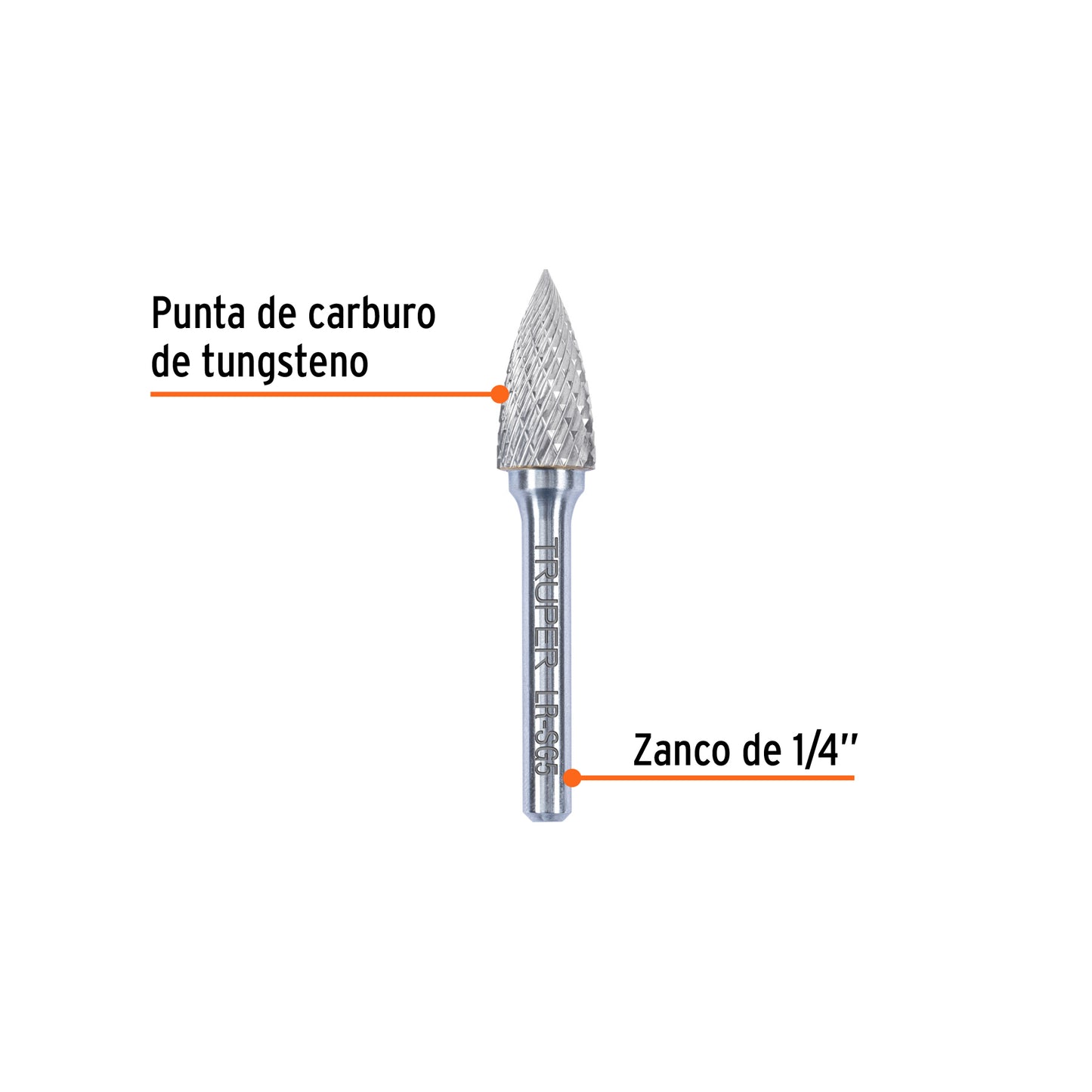 Lima rotativa, árbol en punta 1/2, SG-5, TRUPER