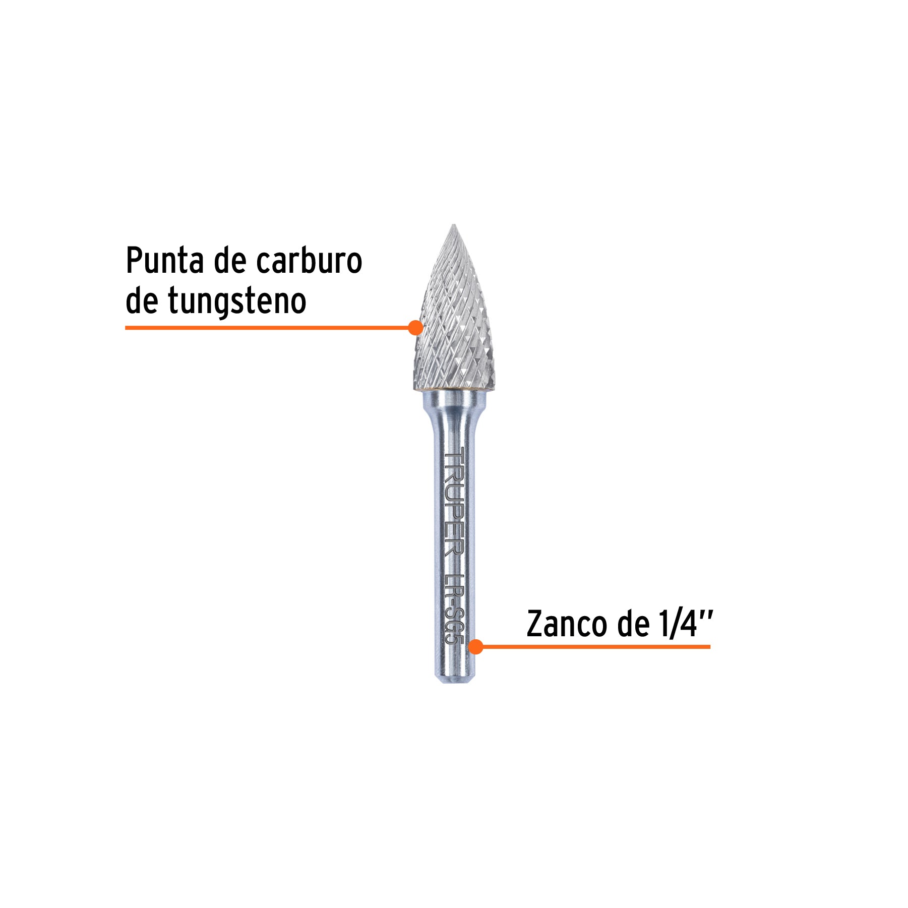 Lima rotativa, árbol en punta 1/2, SG-5, TRUPER