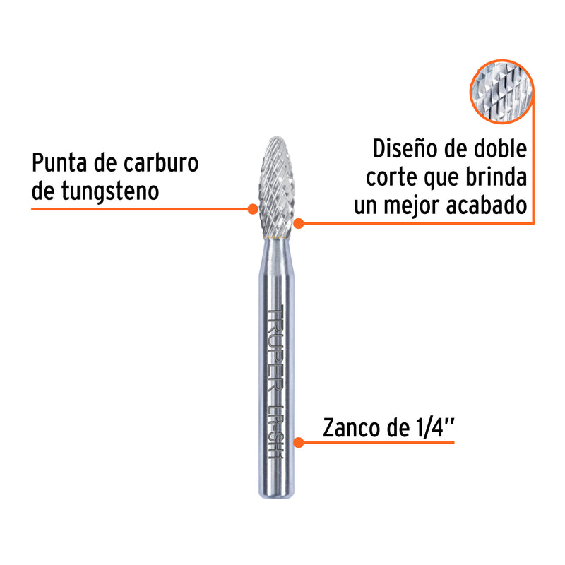 Lima rotativa flama 1/4, SH-1, TRUPER