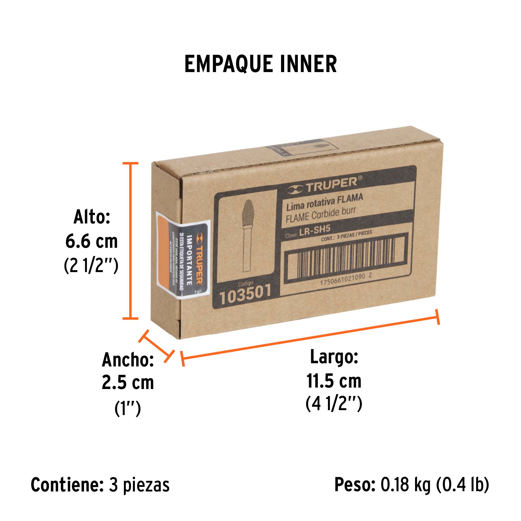 Lima rotativa flama 1/2, SH-5, TRUPER