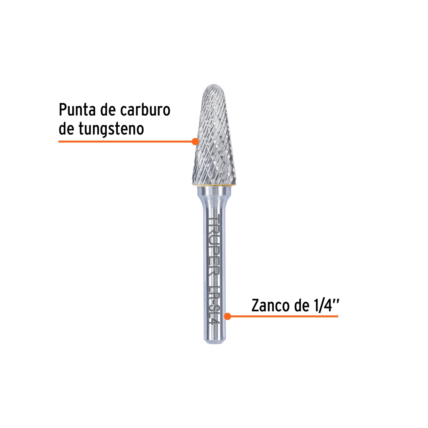 Lima rotativa cónica punta redonda 1/2, SL-4, TRUPER
