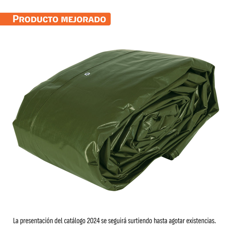Lona uso rudo, verde olivo, 12 X 17 metros, Truper Expert