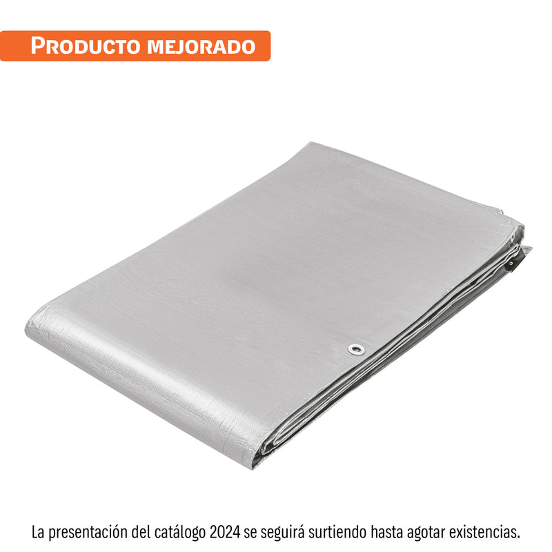 Lona reforzada, 5 x 6 m, gris