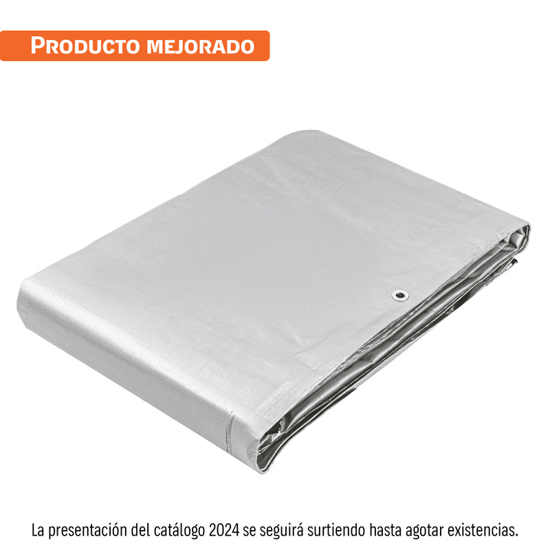 Lona reforzada, 6 x 12 m, gris