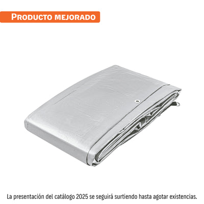 Lona reforzada, 6 x 6 m, gris