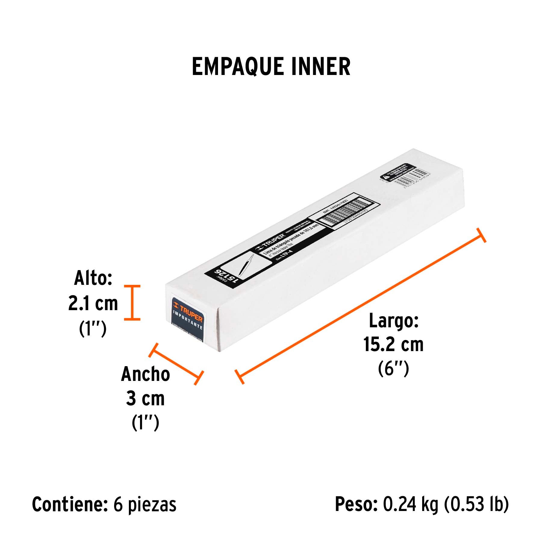 Lima triángulo pesado, 4"