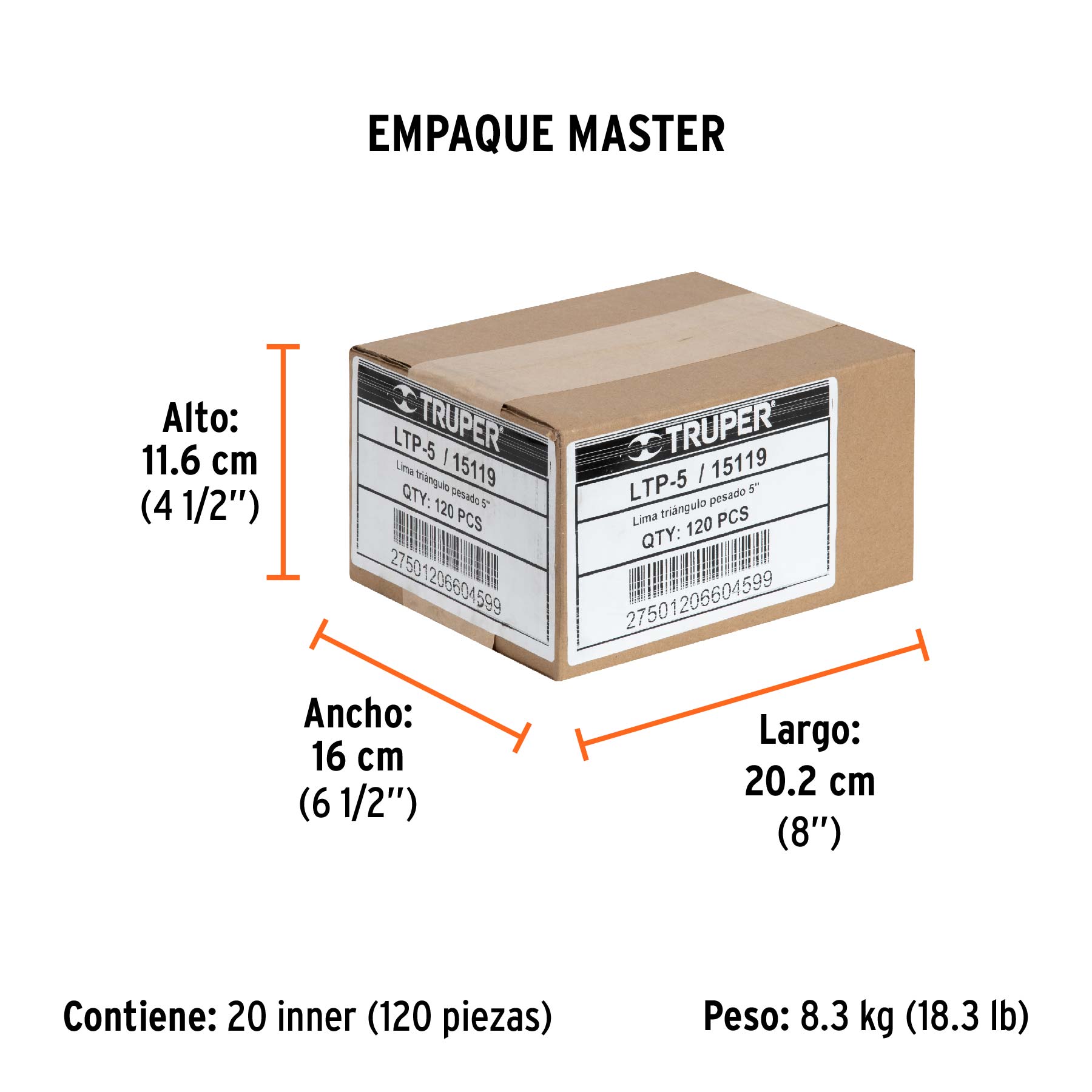 Lima triángulo pesado, 5"