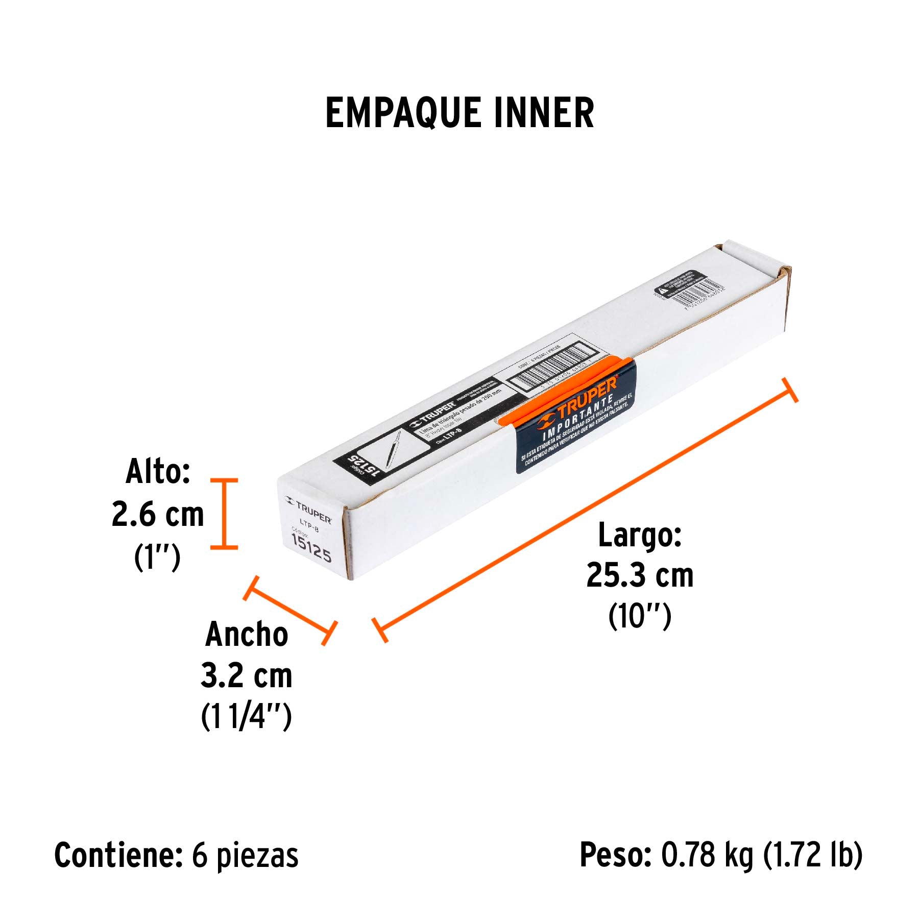 Lima triángulo pesado, 8"