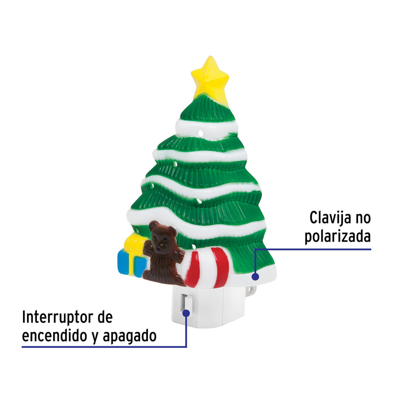 Luz de noche, pino de navidad