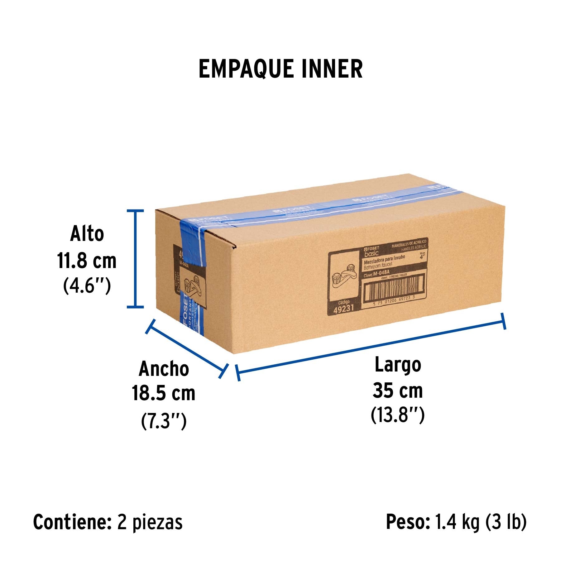 Mezcladora para lavabo, manerales de acrílico, Basic