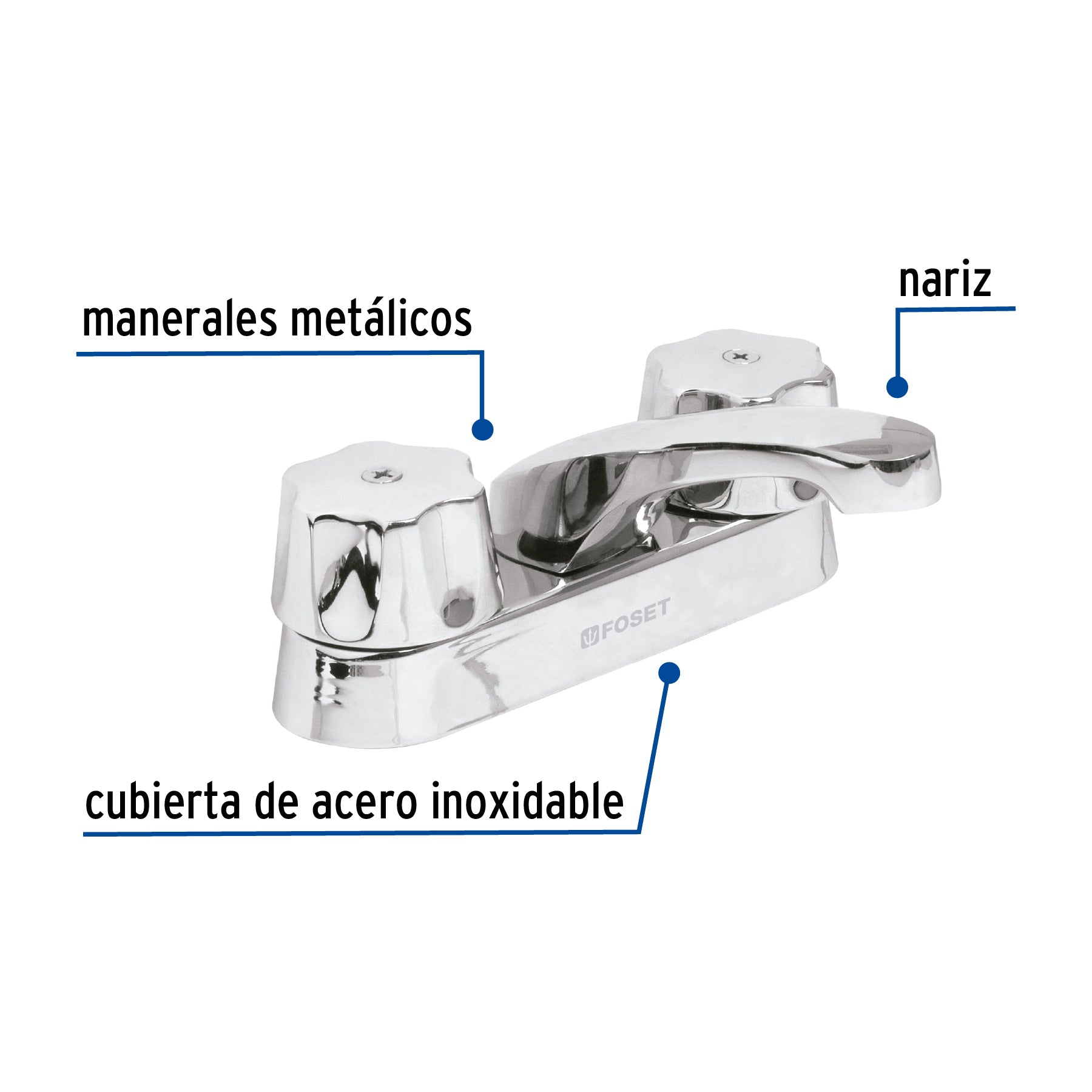 Mezcladora para lavabo, manerales hexagonal, Basic