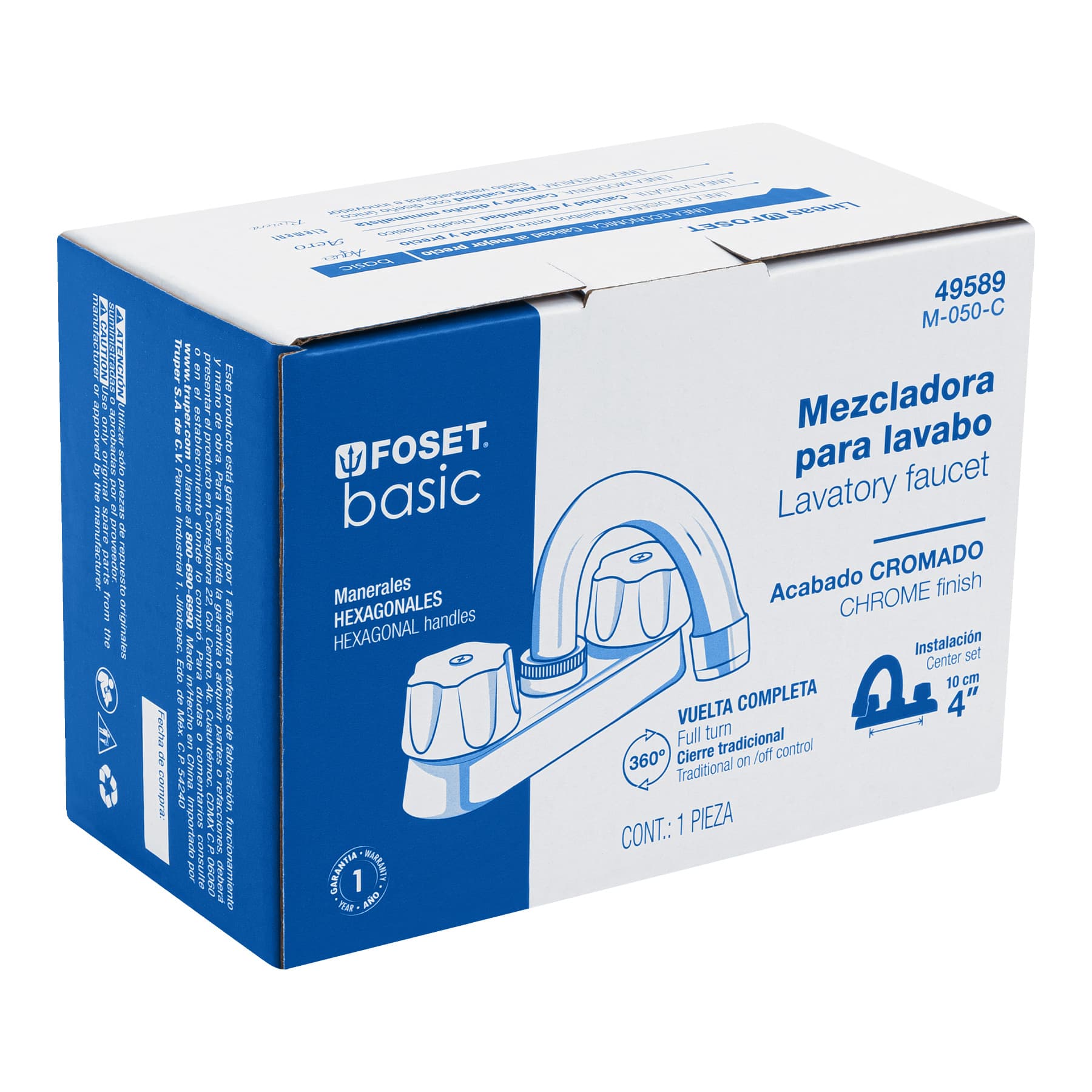 Mezcladora para lavabo, cuello curvo, compresión, Basic