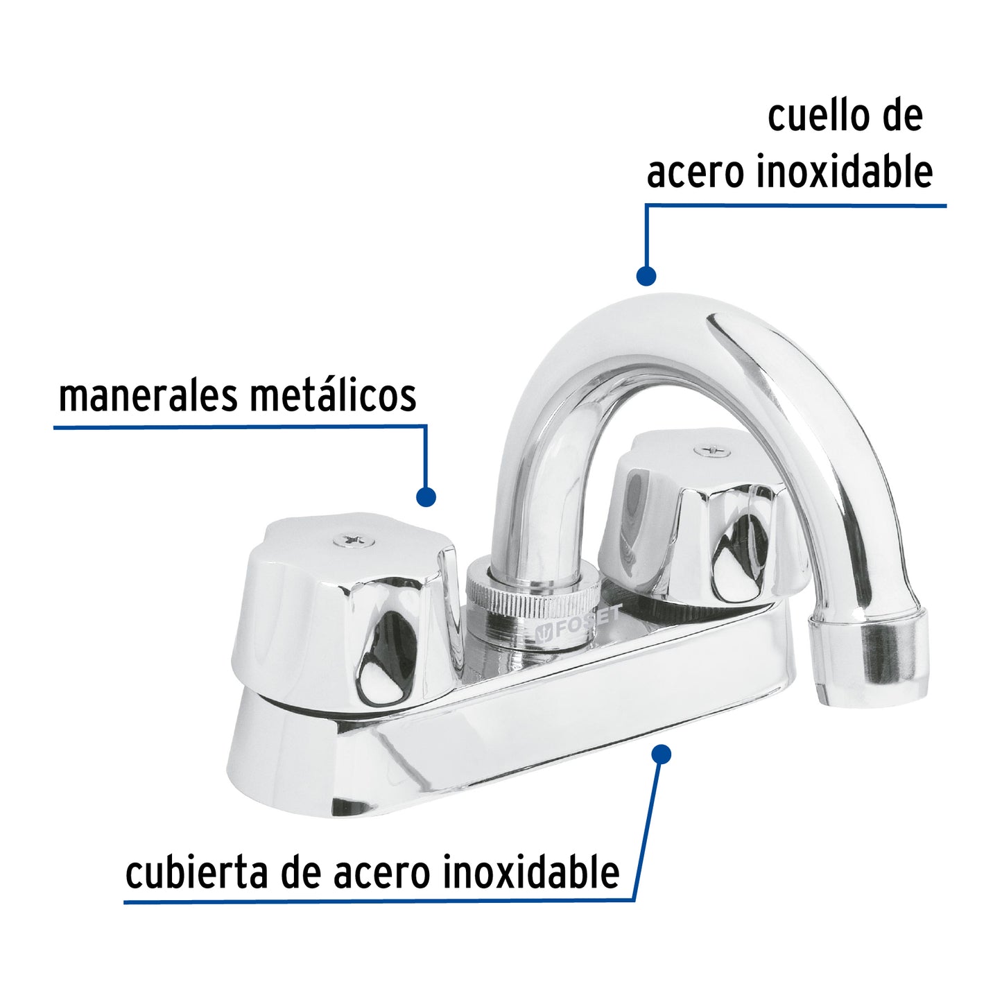 Mezcladora para lavabo, cuello curvo, compresión, Basic