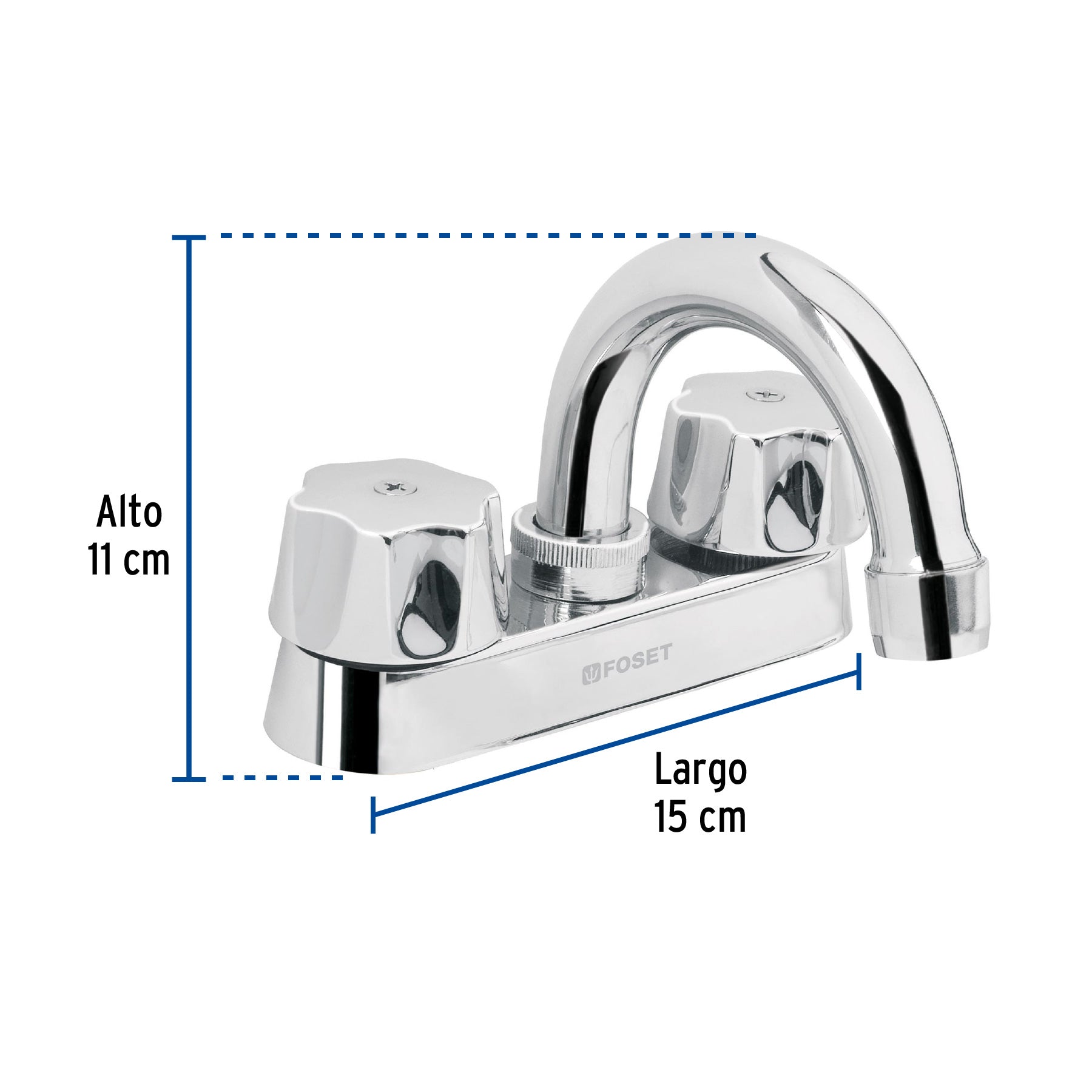 Mezcladora para lavabo, cuello curvo, compresión, Basic