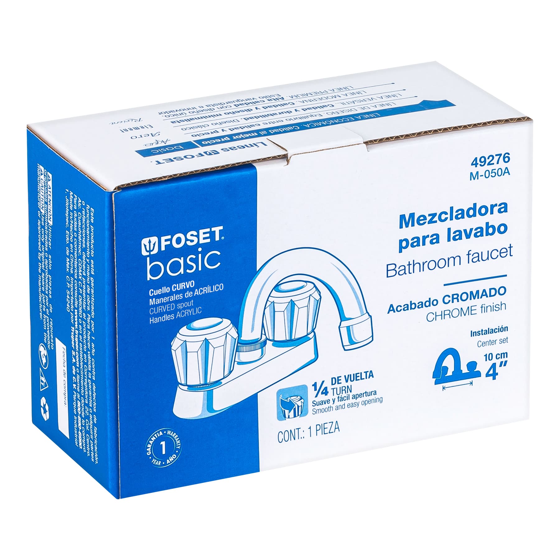 Mezcladora para lavabo,manerales acrilico,cuello curvo,Basic