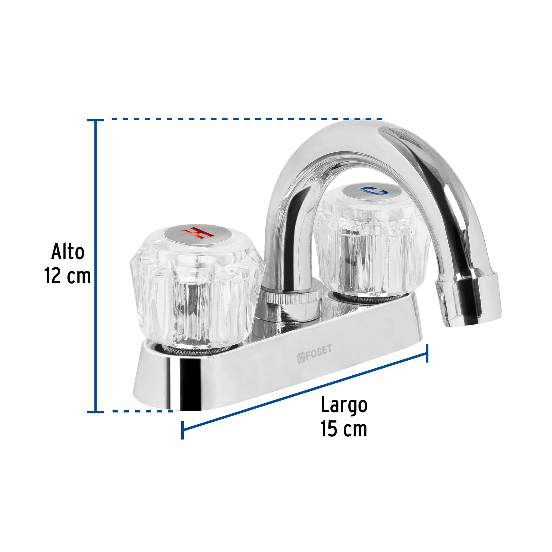 Mezcladora para lavabo,manerales acrilico,cuello curvo,Basic