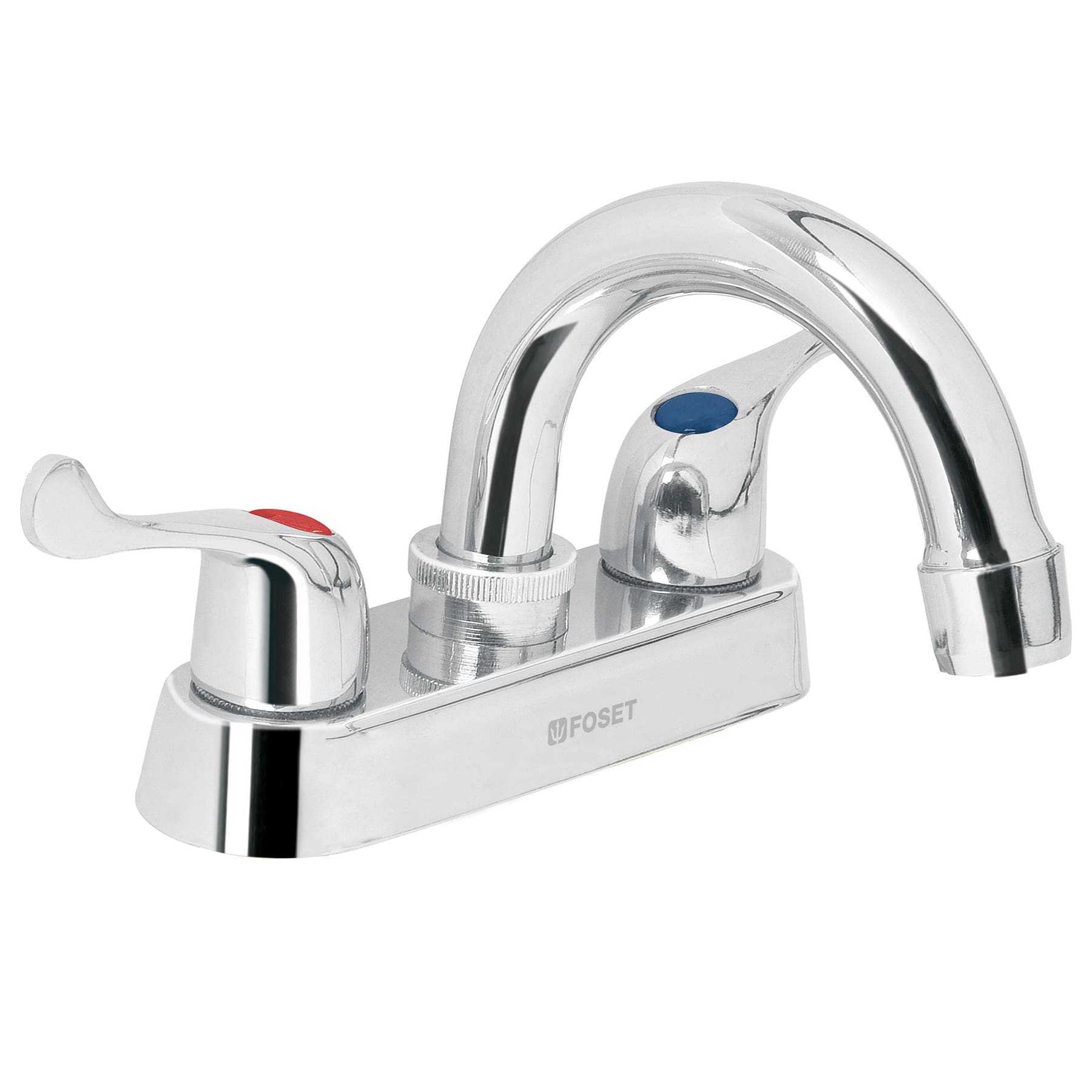 Mezcladora para lavabo, manerales palanca,cuello curvo,Basic