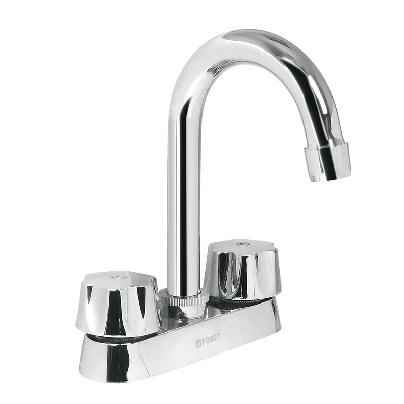 Mezcladora para lavabo, manerales hexagonal,cuello bar,Basic