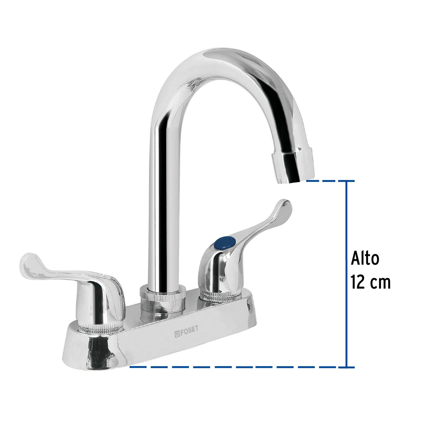 Mezcladora para lavabo, manerales palanca, cuello bar, Basic
