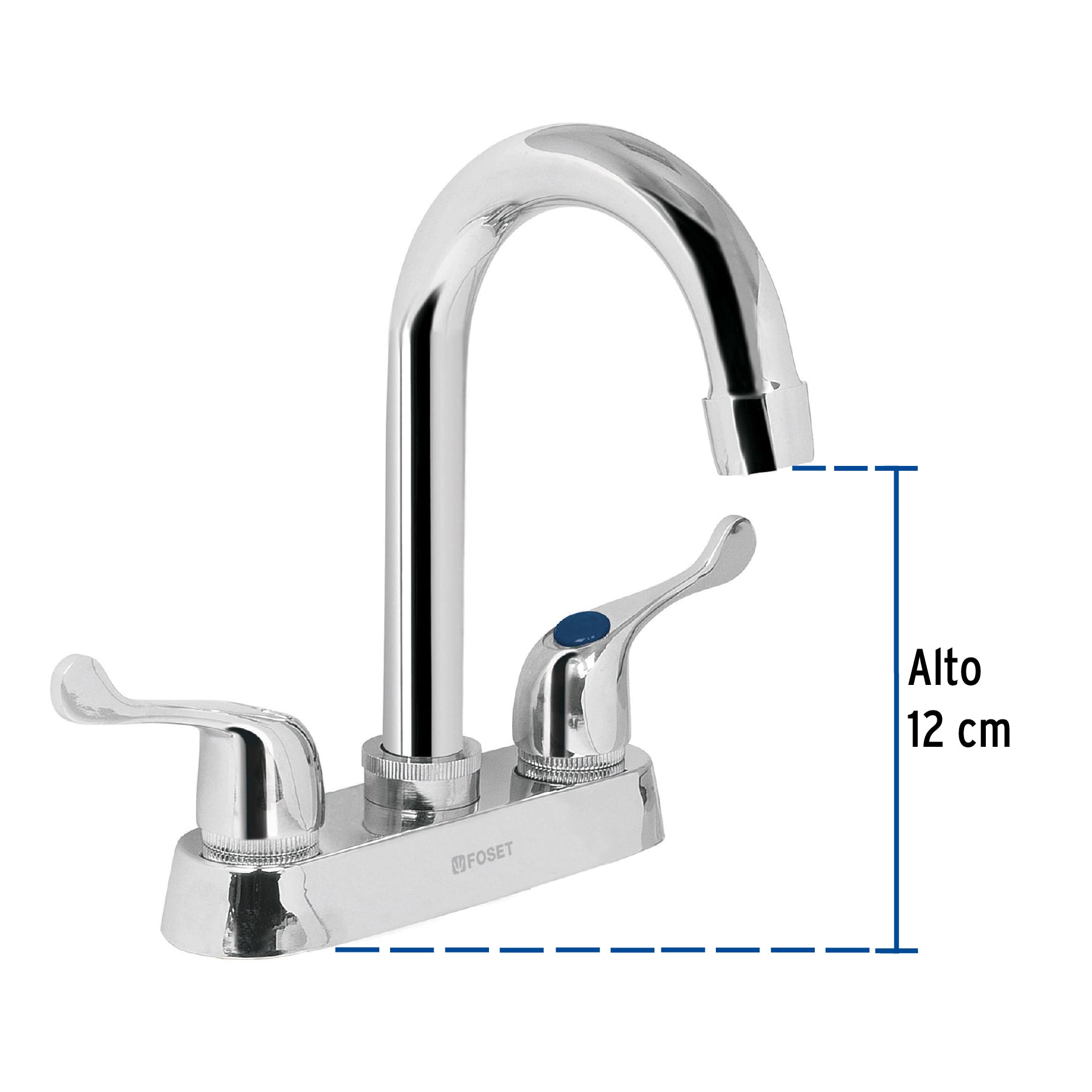 Mezcladora para lavabo, manerales palanca, cuello bar, Basic