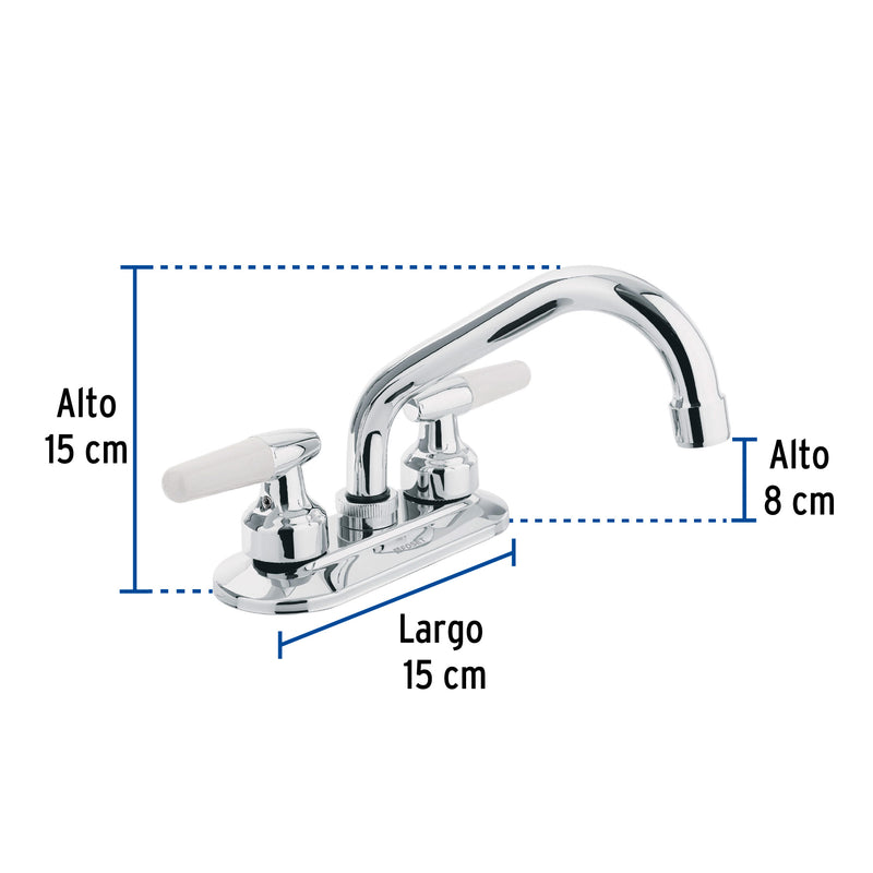 Mezcladora p/lavabo,man blanco palanca,cuello tubular,Basic
