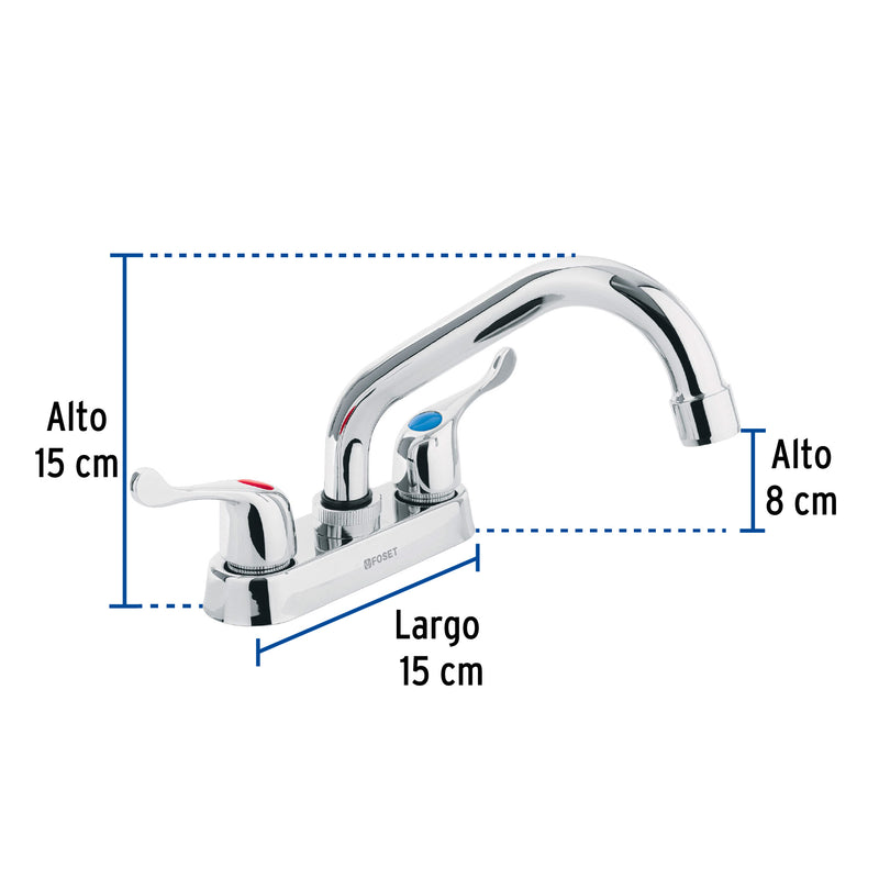 Mezcladora p/lavabo,manerales palanca,cuello tubular,Basic