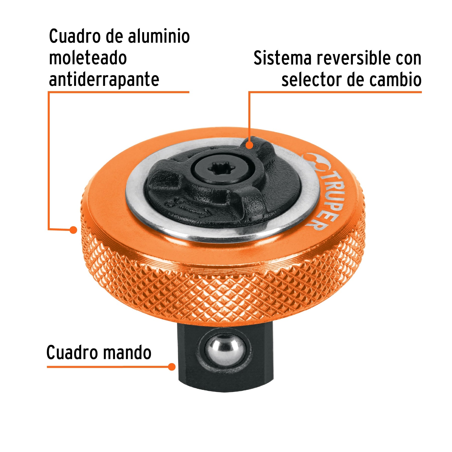 Matraca tipo perilla, cuadro 1/2"