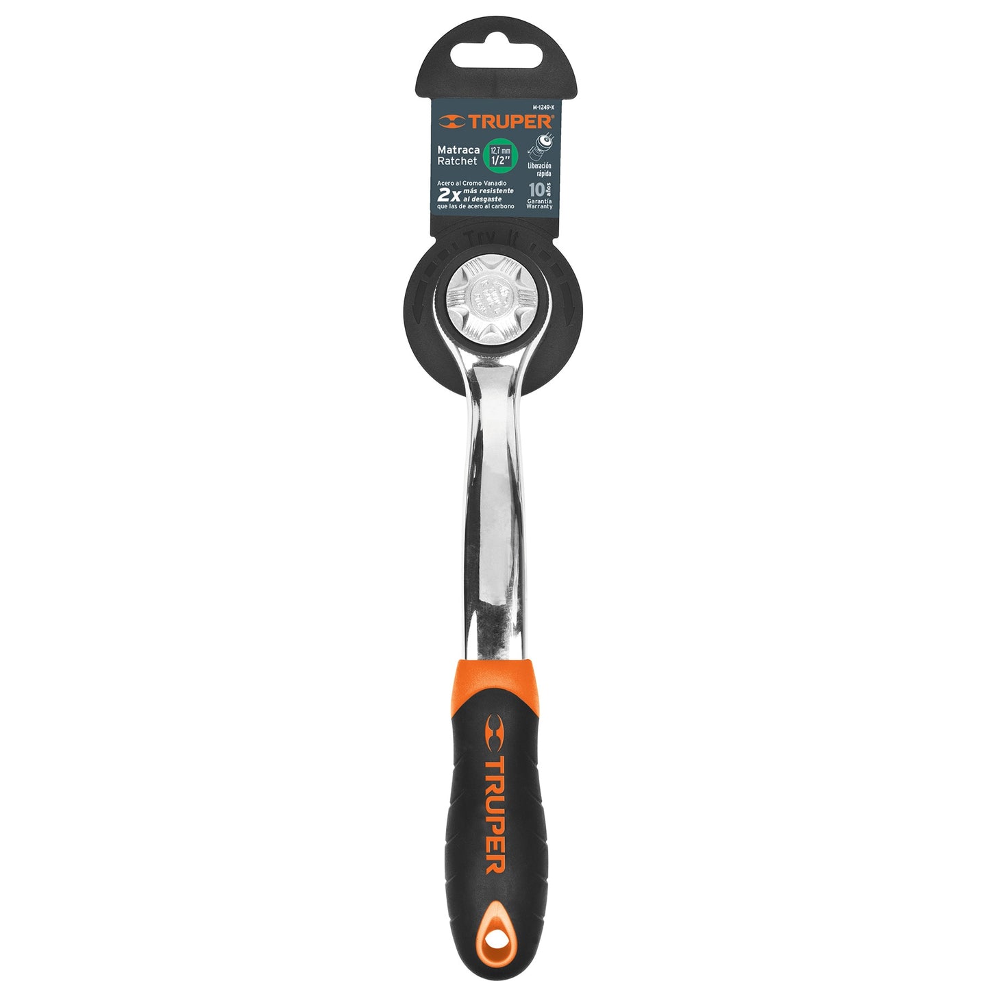 Matraca liberación rápida, cabeza redonda, cuadro 1/2"