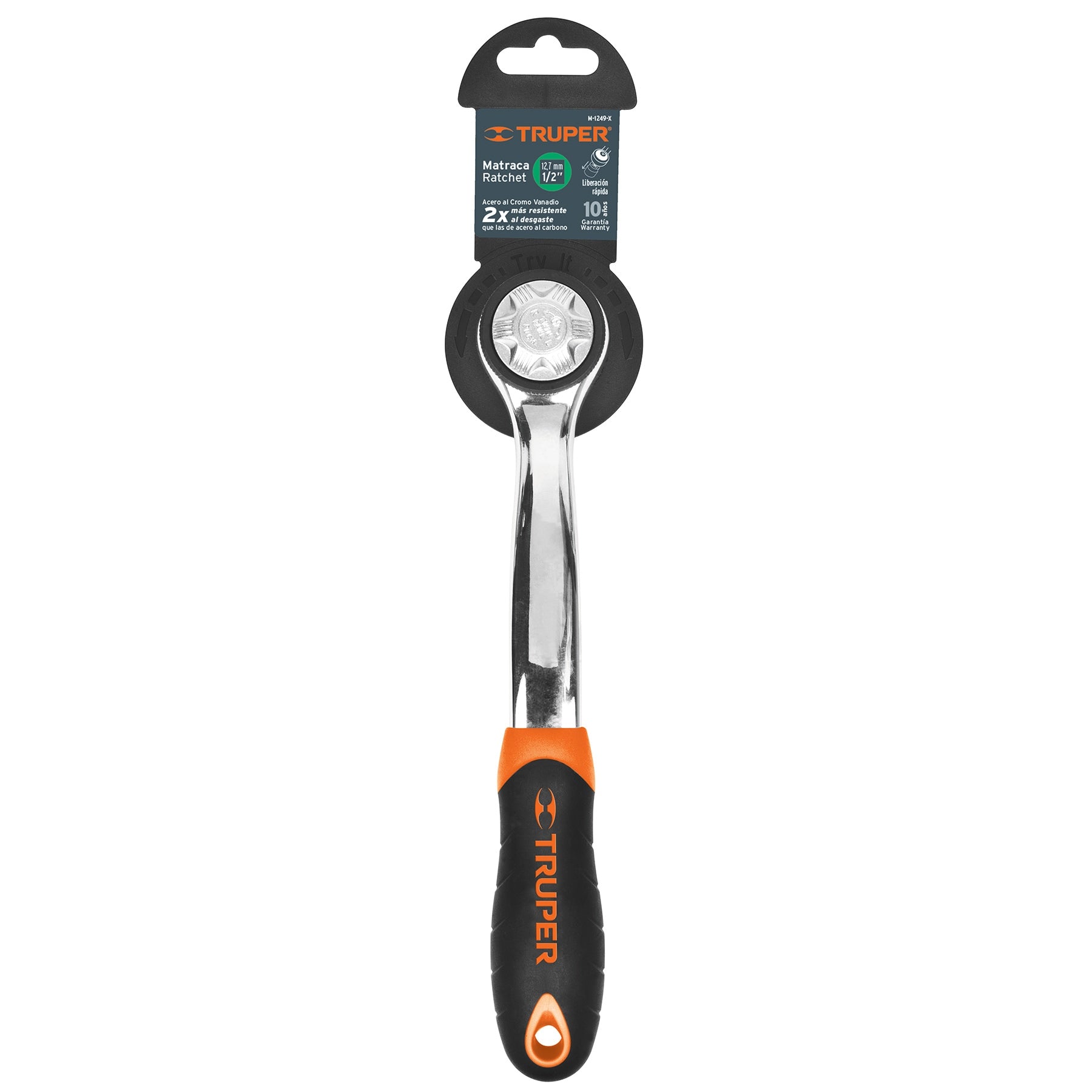 Matraca liberación rápida, cabeza redonda, cuadro 1/2"