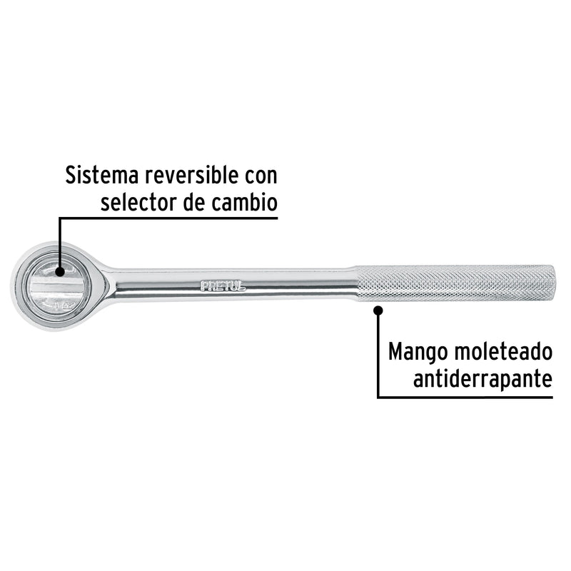 Matraca cabeza redonda, cuadro 1/2", Pretul