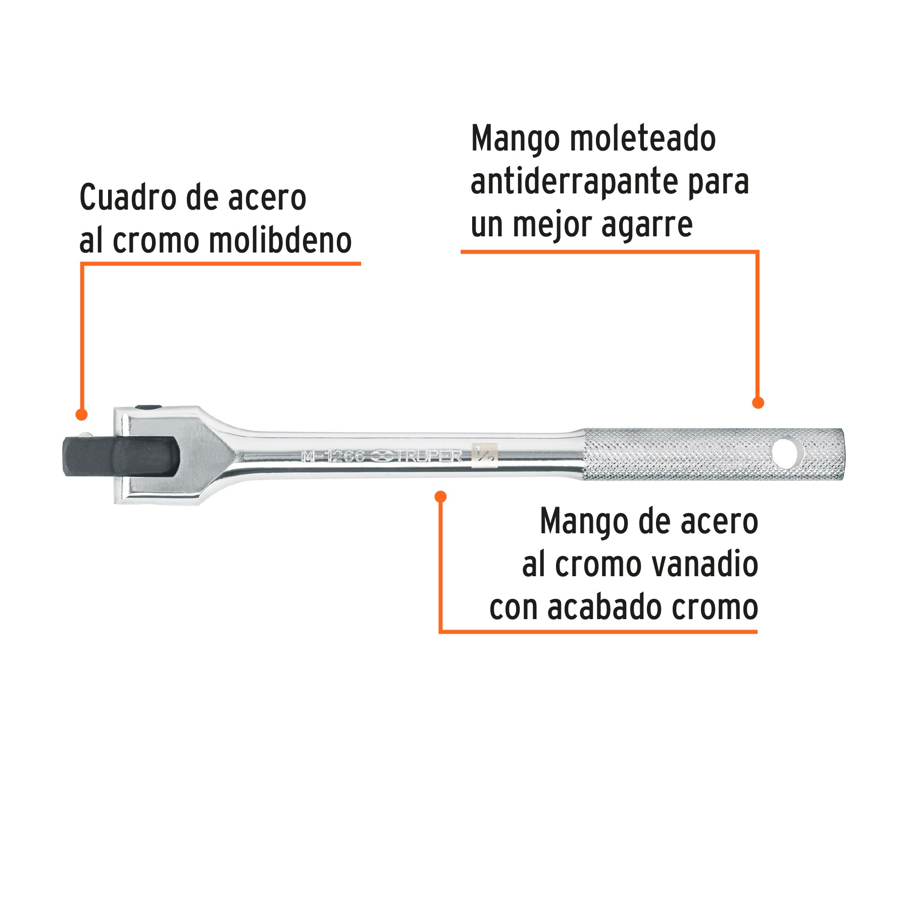 Mango articulado de 10"x 17 mm para dados cuadro 1/2"