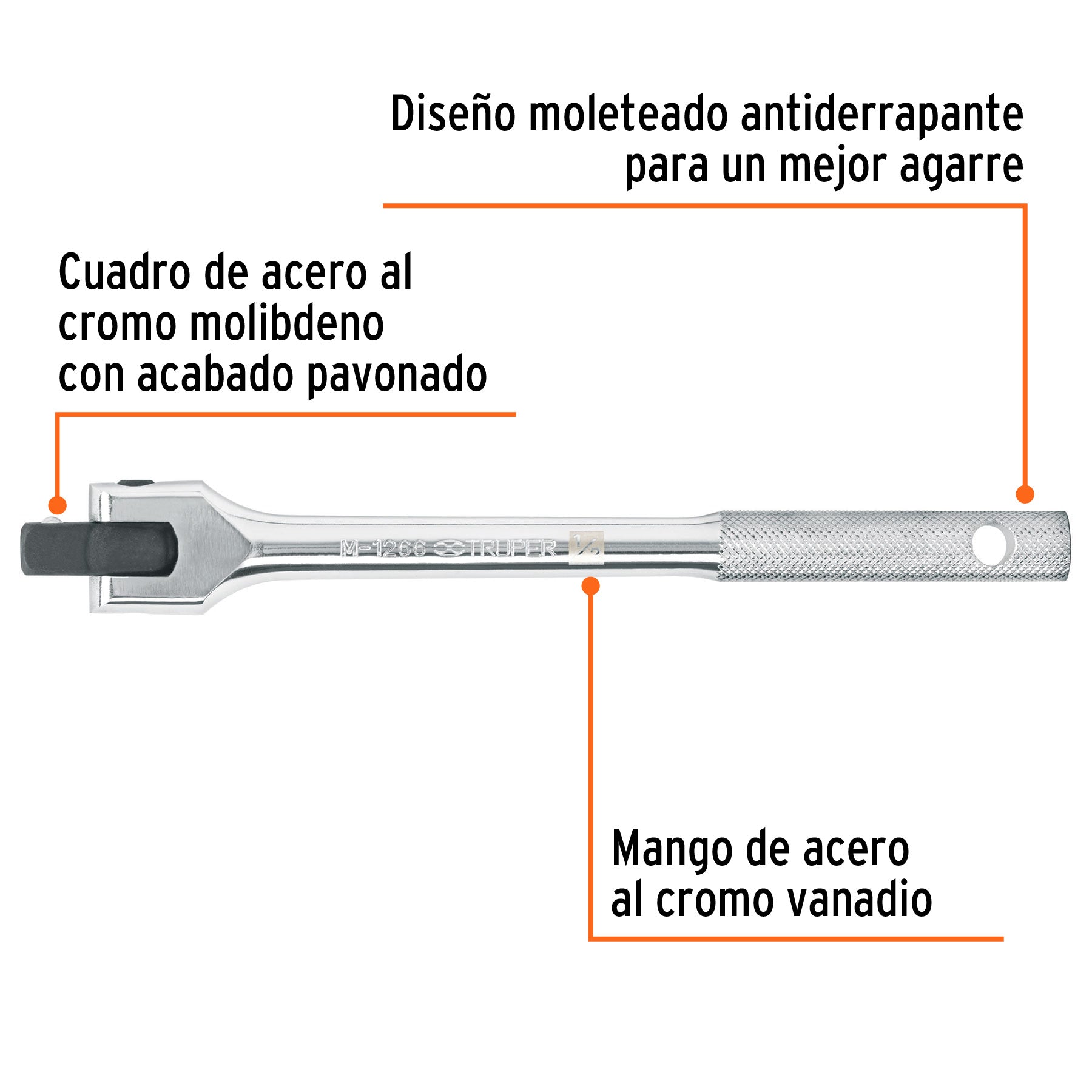 Mango articulado de 10"x 17 mm para dados cuadro 1/2"
