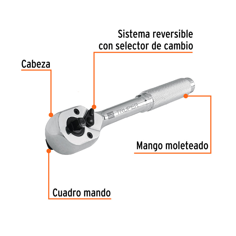 Matraca doble, cuadro 1/4"y 3/8"