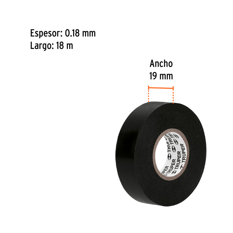 Cinta de aislar # 33, 18m, negra, en blister
