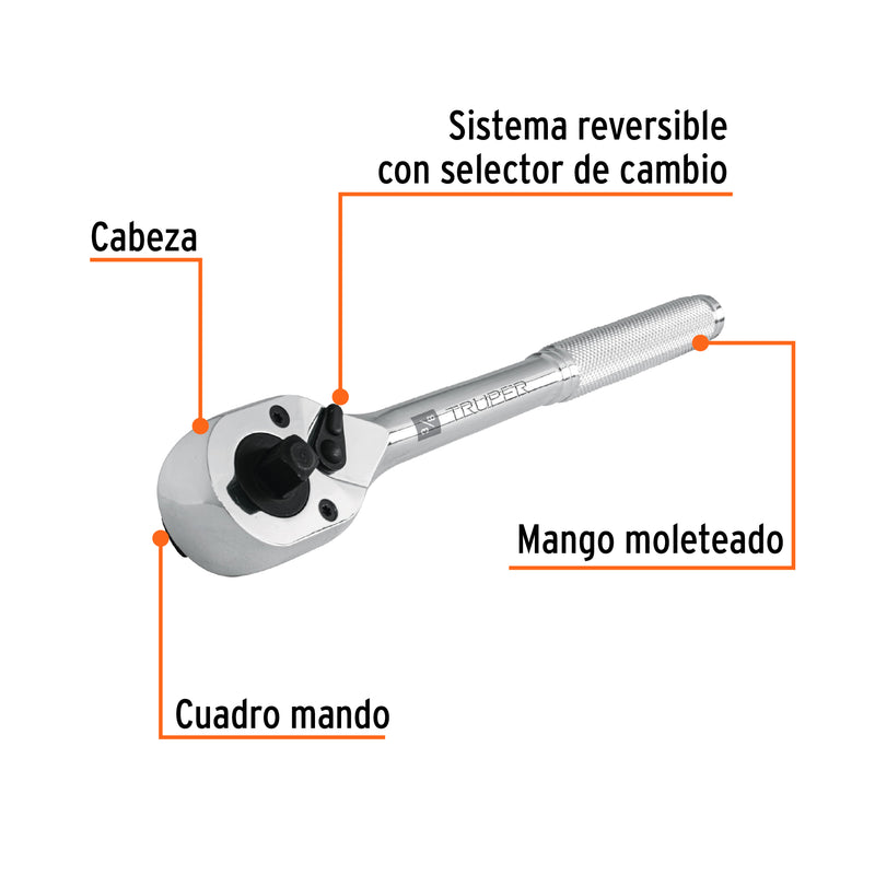 Matraca doble, cuadro 3/8"y 1/2"