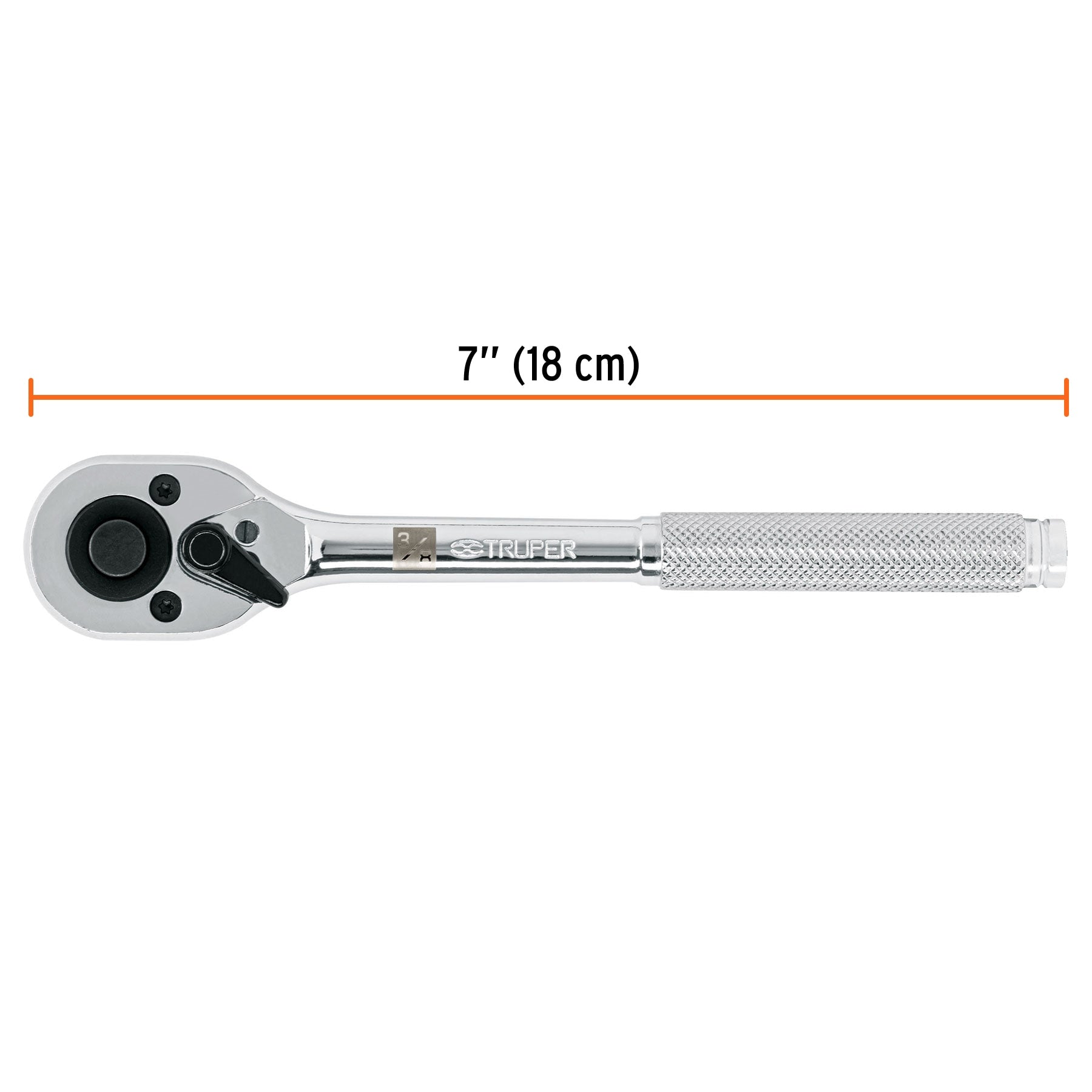 Matraca liberación rápida, cabeza de pera, cuadro 3/8"