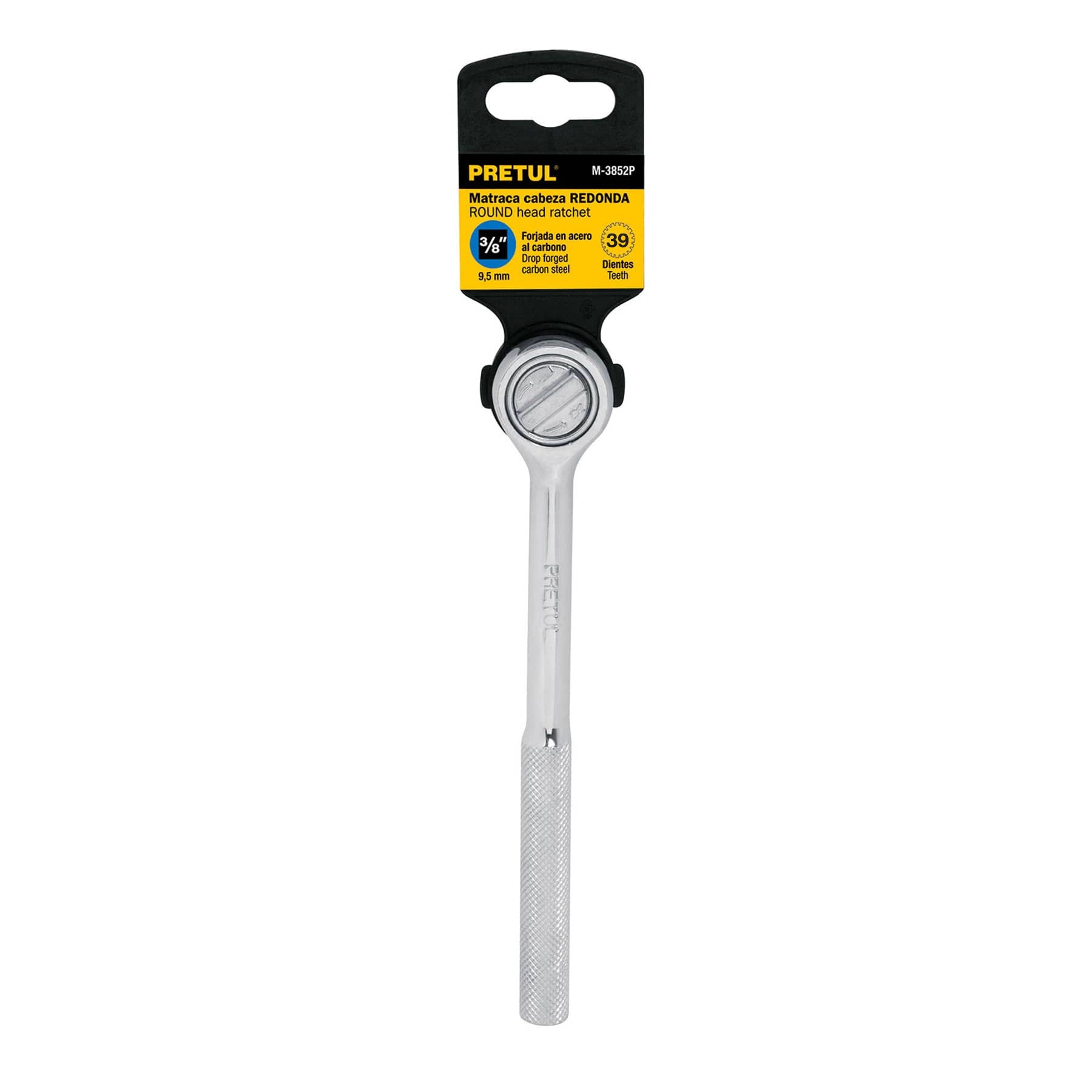 Matraca cabeza redonda, cuadro 3/8", Pretul